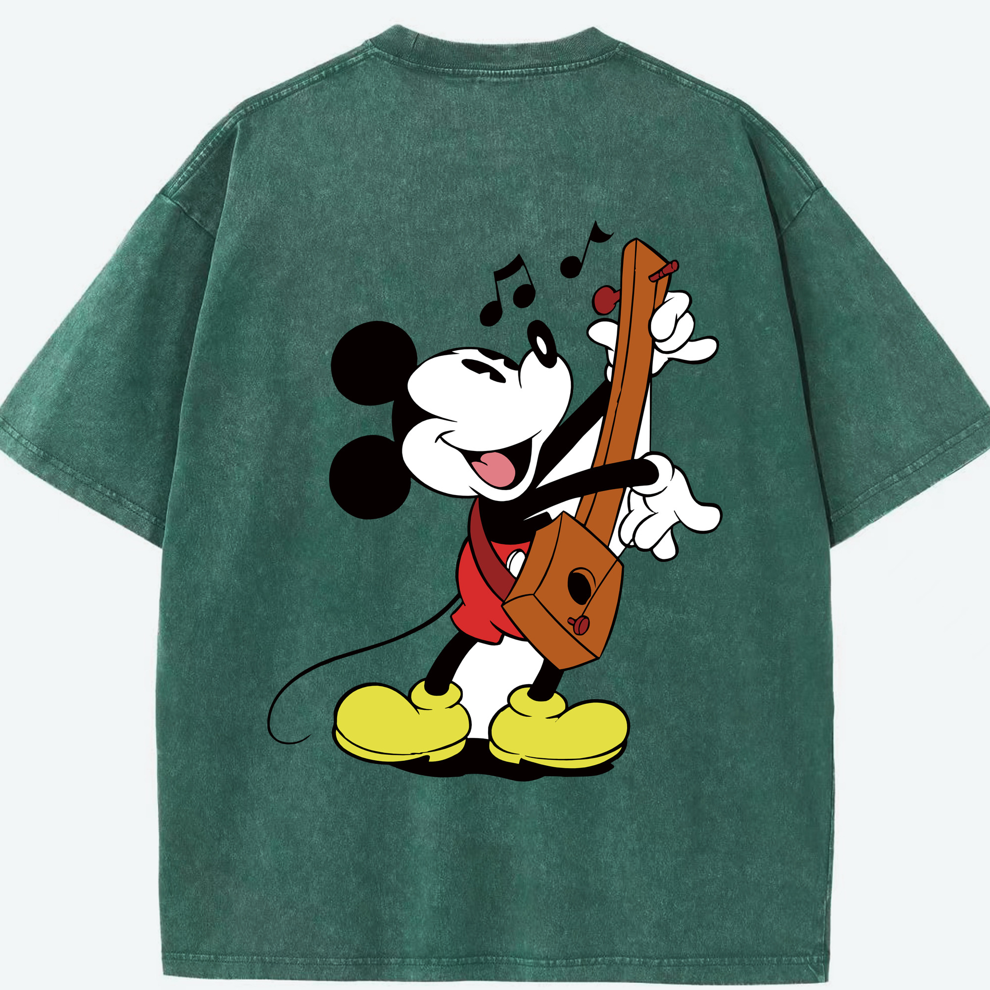 （画像用） ミッキーマウス Mickey Mouse 綿100% ヴィンテージ風 半袖Tシャツ（背面プリント）